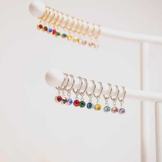 Birthstone Huggie Earrings