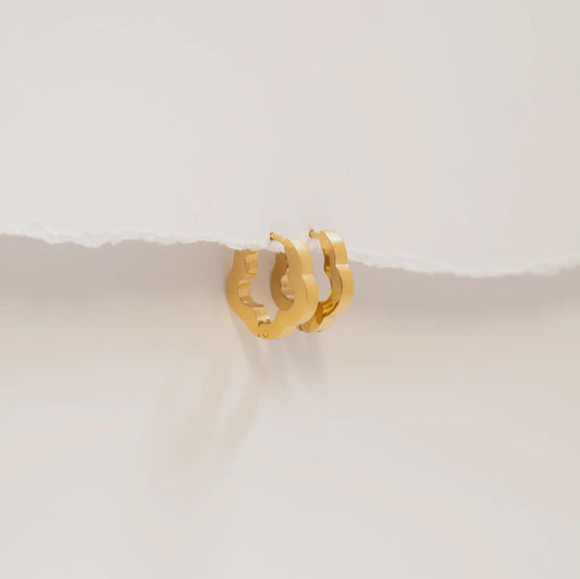 Gold Flower Huggie Earrings