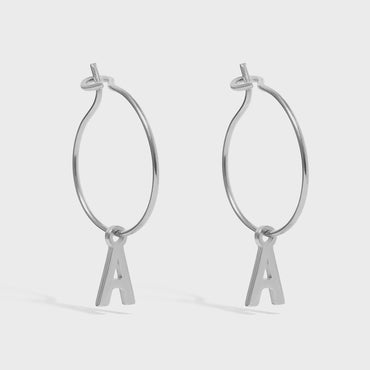 Mini Gold Initial Hoop Earrings