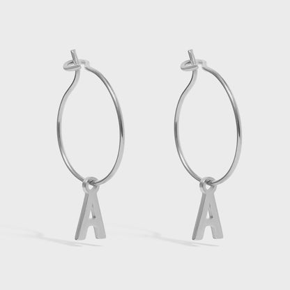 Mini Gold Initial Hoop Earrings