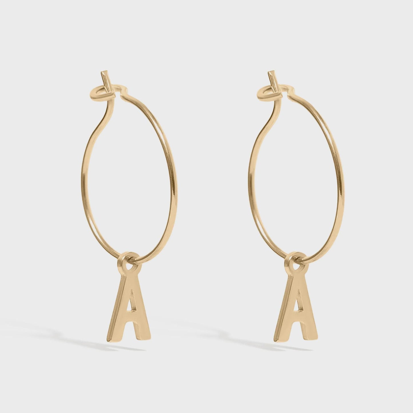 Mini Gold Initial Hoop Earrings