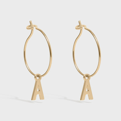 Mini Gold Initial Hoop Earrings