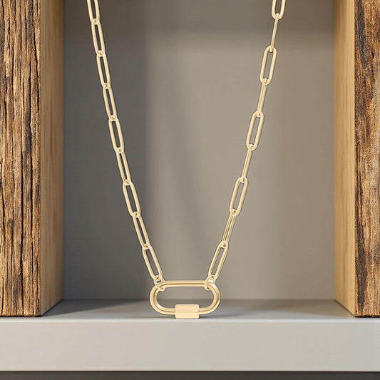 Gold Carabiner Necklace