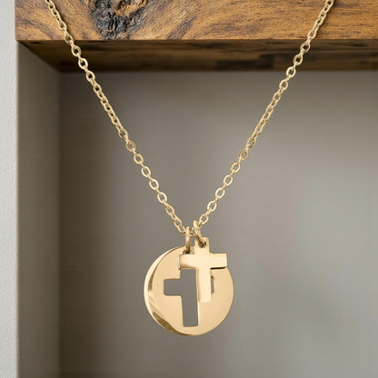Cross Cutout Pendant Necklace