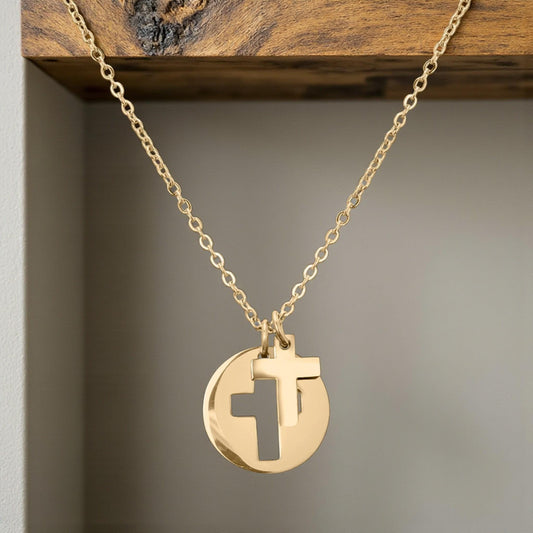 Cross Cutout Pendant Necklace