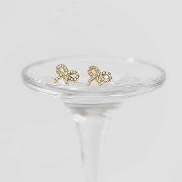 Shimmering Bow Stud Earrings