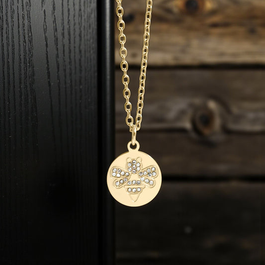 Bee Pendant Necklace Gold