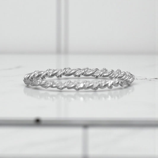 Thin Twisted Band Ring