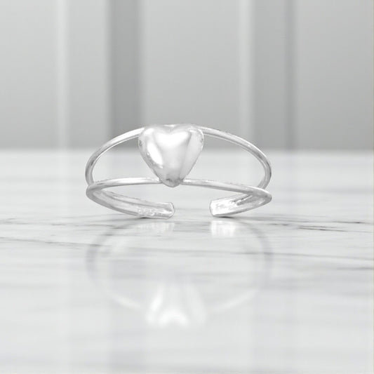 Domed Heart Toe Ring